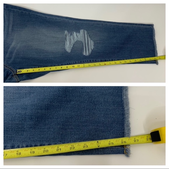 Universal Thread Vintage Stretch Distressed High Rise Slim Straight Crop Jeans - Picture 16 of 16